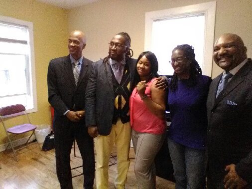 A photo of Troy Bishop, Robert Williams, Monique Staley, LaRuby May, and Al Grant.