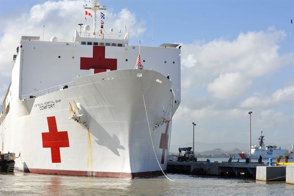 Red cross boat