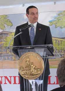 Mayor Gray speaks at the ground breaking ceremony for the Nannie Helen at 4800 housing project.