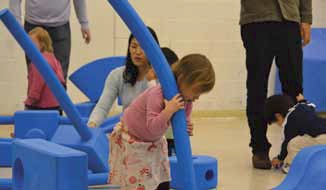 Kids were hard at work building their own playground.