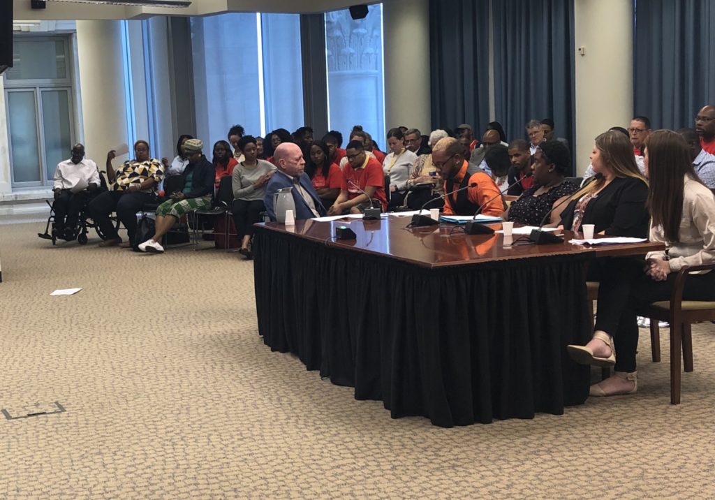 Photo of a panel of public witnesses at the public hearing last week