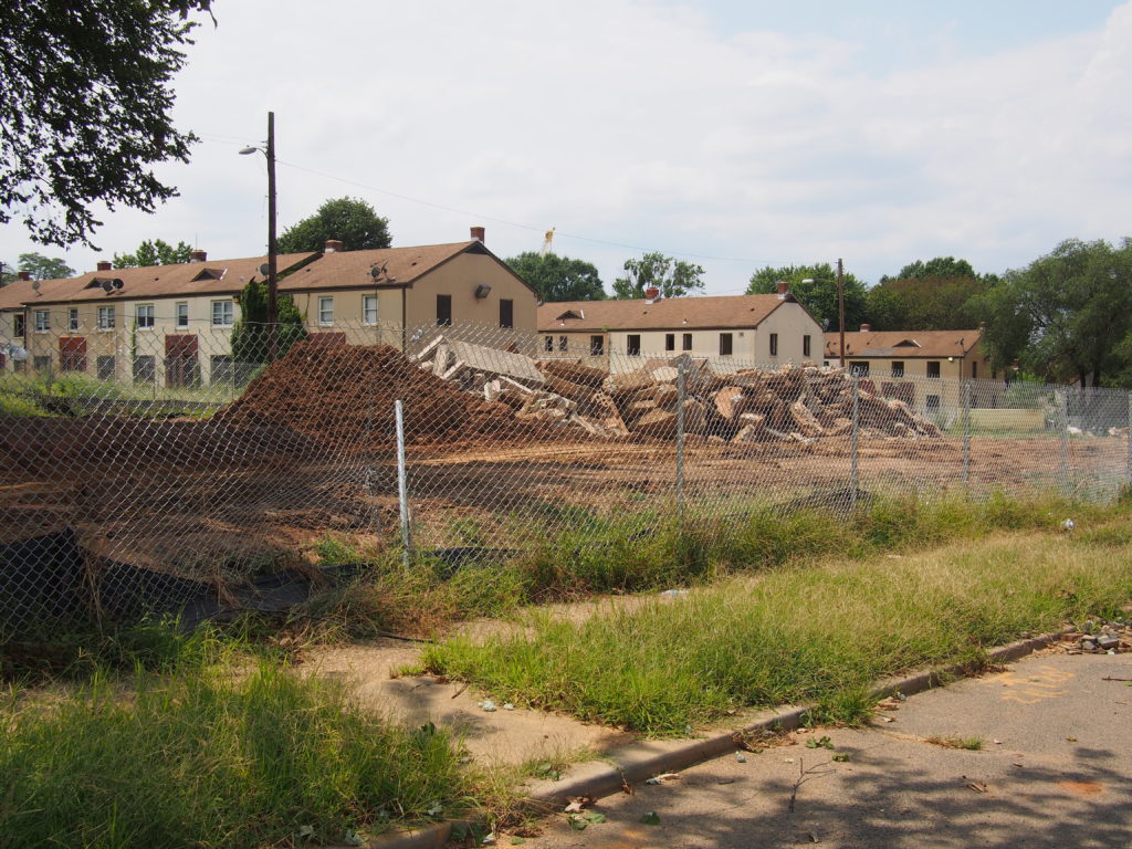 Image of houses that are being deconstructed.
