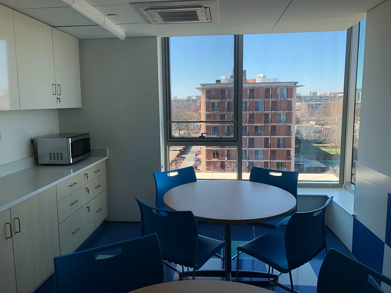 Kitchen table with 4 chairs and microwave