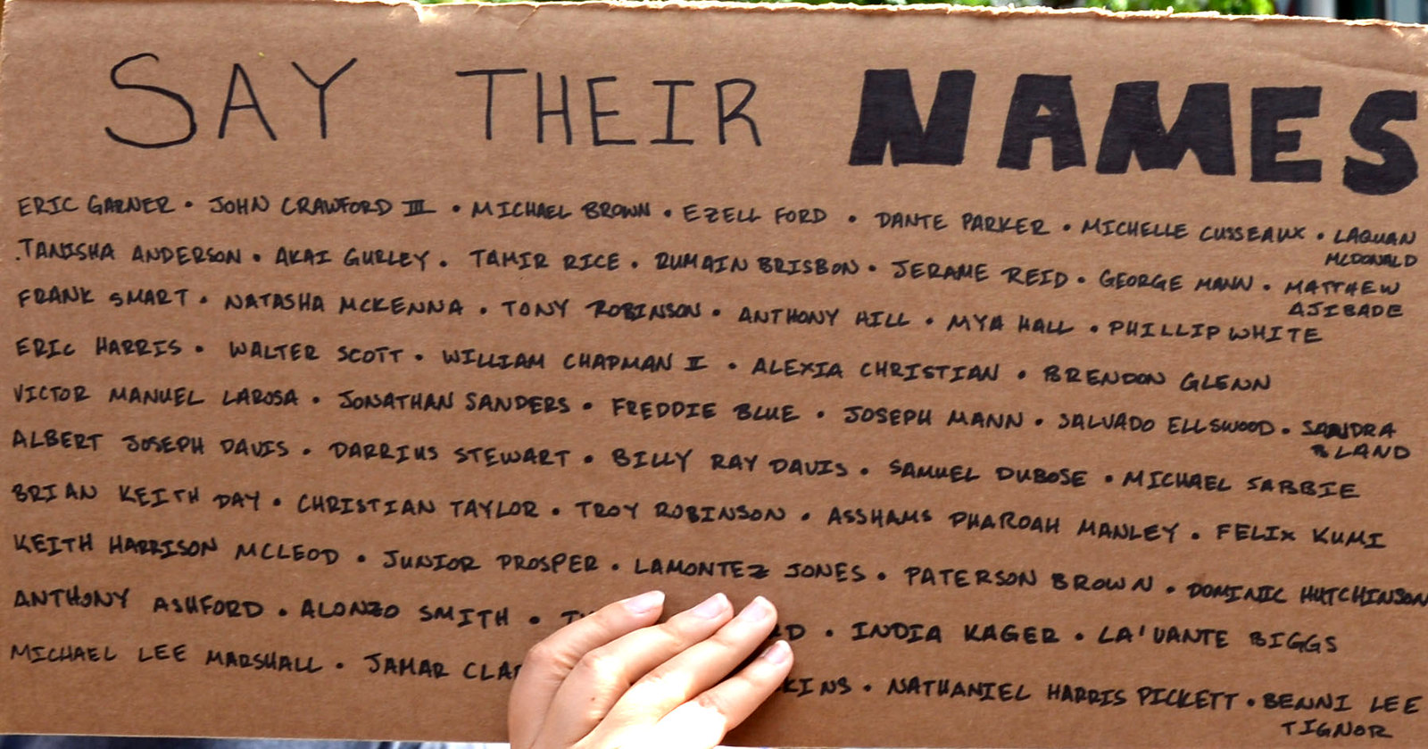 Say their names BLM sign