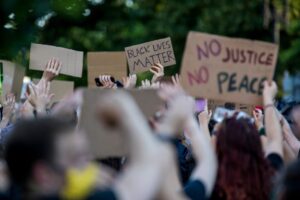 Photo of signs at a Black Lives Matter protest