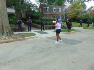 Photo of Jewel Stroman addressing MPD officers