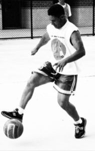Photo of a soccer playing practicing.