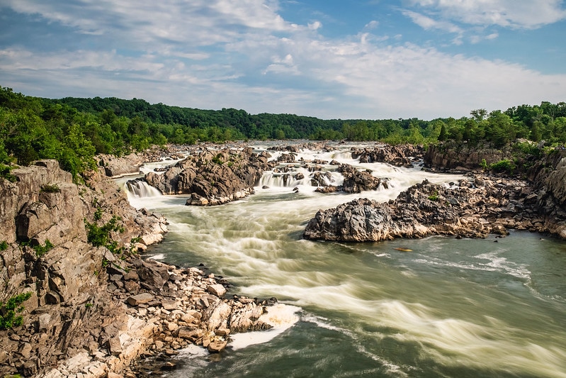 Photo of Great Falls, Virginia, which is part of the Potomac River.