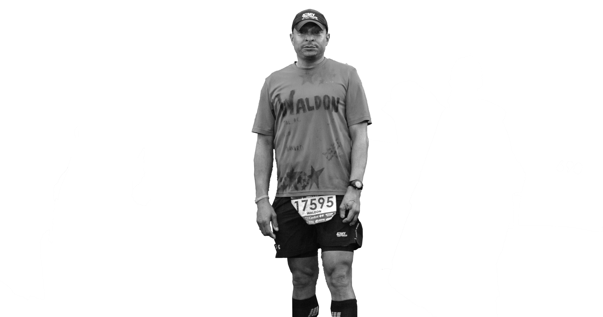 A photo of Waldon Adams at a marathon.