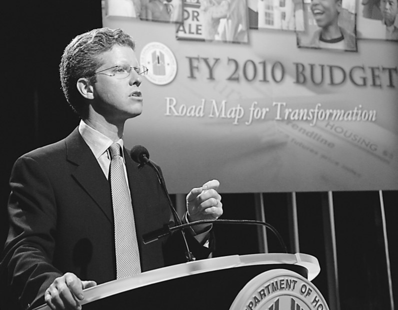 Photo of Secretary Donovan giving a speech