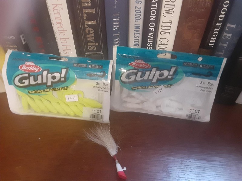 A photo of Gulp! brand fish lures and bait
