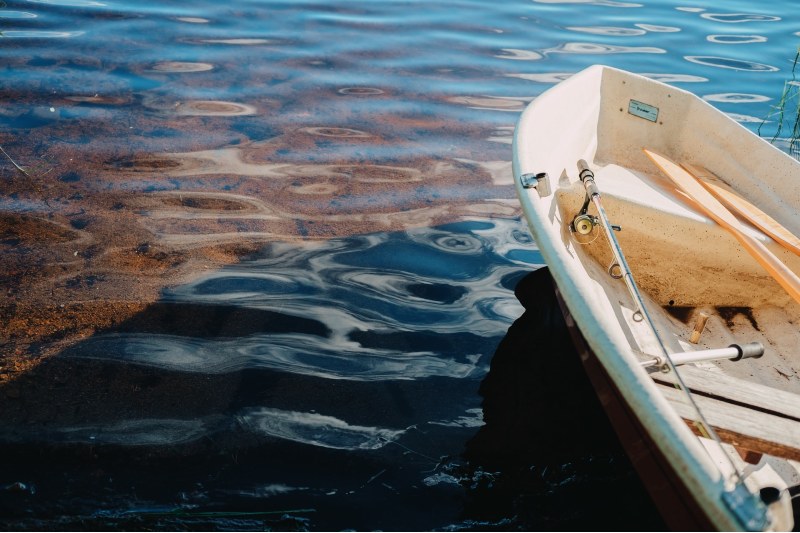 Photo of a boat sitting in a body of water
