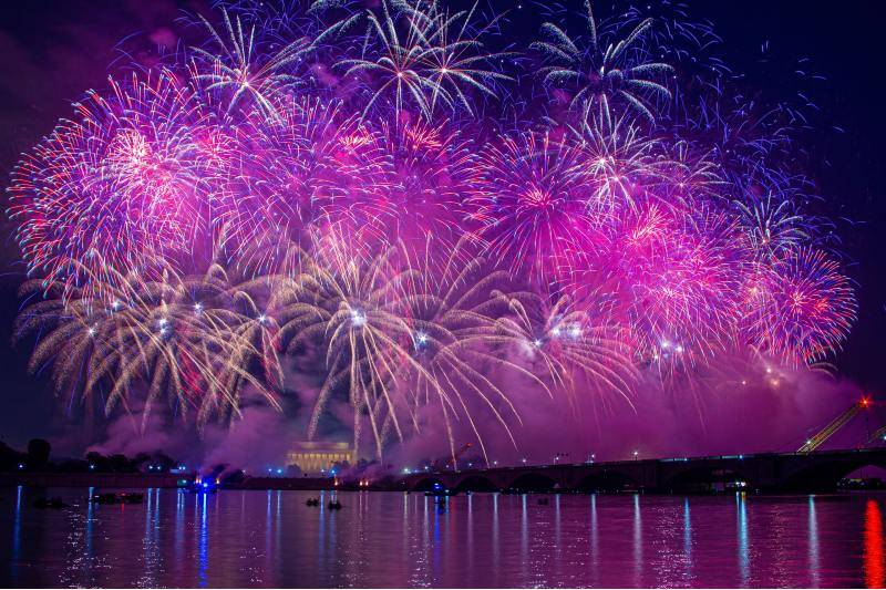 Photo of July 4, 2021 fireworks in Washington, DC.
